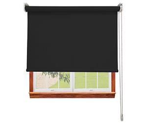 Estor Translucido Enrollable Premium a Medida, Anchos de 40 a 300cm. Negro. Paso de Luz de Dia, Intimidad de Noche. Stores enrollables translucidos para Ventanas y Puertas - Medidas 98 x 180 cm