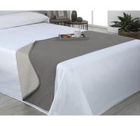 Estoralis AVA | Camino Cama Reversible | Primavera-Verano-otoño-Invierno 100% Microfibra Extra Suave. | Beige/Taupe | Cama 120/135 cm. (60 x 210 cm.) | Cubre pies de Cama Multiusos.