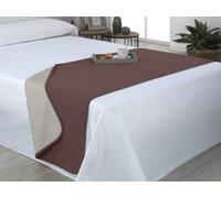 Estoralis AVA | Camino Cama Reversible | Primavera-Verano-otoño-Invierno 100% Microfibra Extra Suave. | Beige/Marron | Cama 120/135 cm. (60 x 210 cm.) | Cubre pies de Cama Multiusos.