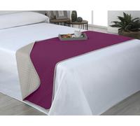 Estoralis AVA | Camino Cama Reversible | Primavera-Verano-otoño-Invierno 100% Microfibra Extra Suave. | Beig/Fuxia | Cama 105 cm. (60 x 190 cm.) | Cubre pies de Cama Multiusos.