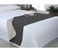 Estoralis AVA | Camino Cama Reversible | Primavera-Verano-otoño-Invierno 100% Microfibra Extra Suave. | Gris/Antracita | Cama 120/135 cm. (60 x 210 cm.) | Cubre pies de Cama Multiusos.