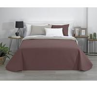 Estoralis AVA | Colcha boutí Reversible | Primavera-Verano-otoño-Invierno 100% Microfibra Extra Suave. | Beige/Marrón | Cama 80/90 cm. (180 x 270 cm. AnchoxAlto) | Colcha Multiusos.