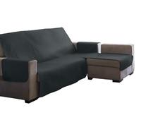 Estoralis AVA | Funda Chaise Longue Moderna | Tejido Acolchado Antracita | Chaisse Longue 240 cm Brazo Derecho Tamaño de Tela 240 x 255 cm (Ancho por Alto) | Protector para Todo Tipo de Sofás