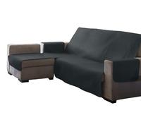 Estoralis AVA | Funda Chaise Longue Moderna | Tejido Acolchado Antracita | Chaisse Longue 240 cm Brazo Izquierdo Tamaño de Tela 240 x 255 cm (Ancho por Alto) | Protector para Todo Tipo de Sofás