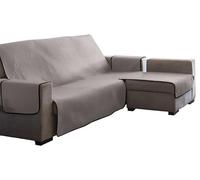 Estoralis AVA | Funda Chaise Longue Moderna | Tejido Acolchado Beige | Chaisse Longue 240 cm Brazo Derecho Tamaño de Tela 240 x 255 cm (Ancho por Alto) | Protector para Todo Tipo de Sofás