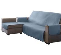 Estoralis AVA | Funda Chaise Longue Moderna | Tejido Acolchado Celeste | Chaisse Longue 240 cm Brazo Izquierdo Tamaño de Tela 240 x 255 cm (Ancho por Alto) | Protector para Todo Tipo de Sofás