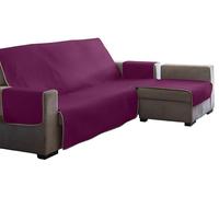 Estoralis AVA | Funda Chaise Longue Moderna | Tejido Acolchado Fucsia | Chaisse Longue 240 cm Brazo Derecho Tamaño de Tela 240 x 255 cm (Ancho por Alto) | Protector para Todo Tipo de Sofás