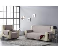 Estoralis AVA | Funda de Sofá Diseño Moderno | Tejido Acolchado Rojo/Beige | para Sillón o Relax 1 Plaza | Tamaño de Tela 55 x 220 cm (Ancho por Alto) | Protector para Todo Tipo de Sofás