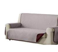 Estoralis AVA | Funda de Sofá Diseño Moderno | Tejido Acolchado Rojo/Beige | para Sofá de 3 Plazas | Tamaño de Tela 150 x 220 cm (Ancho por Alto) | Protector para Todo Tipo de Sofás