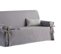 Estoralis Beret | Funda Sofá Lazos Diseño Moderno | Tejido Jaquard Color Gris Claro | para Sofa de 3 Plazas | Tamaño de Tela (de 180 a 210 cm.) Funda para Todo Tipo de Sofás