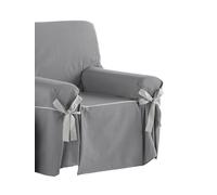 Estoralis Beret | Funda Sofá Lazos Diseño Moderno | Tejido Jaquard Color Gris Marengo | para Sillón o Relax 1 Plaza | Tamaño de Tela (de 80 a 110 cm.) Funda para Todo Tipo de Sofás