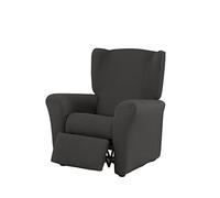 Estoralis Berta | Funda Sillon de Diseño Moderno | Tejido Elastico Antracita | para Sillon Relax (de 70 a 90 cm.) | Maxima Adaptabilidad a Todo Tipo de sillones