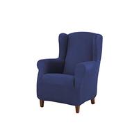 Estoralis Berta | Funda Sillon de Diseño Moderno | Tejido Elastico Azul | para Sillon Orejero de 70 a 110 cm. | Protector de Sillon | Adaptable a Todo Tipo de Sillones