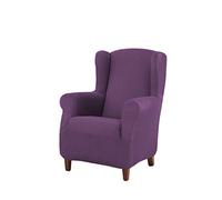 Estoralis Berta | Funda Sillon de Diseño Moderno | Tejido Elastico Violeta | para Sillon Orejero (de 70 a 110 cm.) | Maxima Adaptabilidad a Todo Tipo de sillones