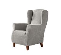 Estoralis Beta | Funda Sillon de Diseño Moderno | Tejido Elastico Plata | para Sillon Orejero de 70 a 110 cm. | Protector de Sofá | Adaptable a Todo Tipo de sofás