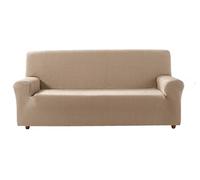 Estoralis Beta | Funda Sofá de Diseño Moderno | Tejido Elástico Beige | para 4 Plazas (de 220 a 260 cm.) | Máxima Adaptabilidad a Todo Tipo de sofás
