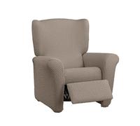 Estoralis Borneo | Funda de Sillon Bielástica | Tejido Súper Elástico C/ 07 Taupe | para Sillon Relax de 70 a 90 cm. | Protector de Calidad | Súper Ajustable