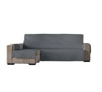 Estoralis Eden | Funda Chaise Longue Moderna | Tejido Acolchado Antracita | Chaisse Longue 290 cm Brazo Izquierdo Tamaño de Tela 290 x 255 cm (Ancho por Alto) | Protector para Todo Tipo de Sofás