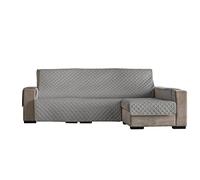 Estoralis Eden | Funda Chaise Longue Moderna | Tejido Acolchado Taupé | Chaisse Longue 290 cm Brazo Derecho Tamaño de Tela 290 x 255 cm (Ancho por Alto) | Protector para Todo Tipo de Sofás