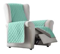 Estoralis Eden | Funda de Sofá Diseño Moderno | Tejido Acolchado Beige/Turquesa | para Sillón o Relax 1 Plaza | Tamaño de Tela 55 x 220 cm (Ancho por Alto) | Protector para Todo Tipo de Sofás