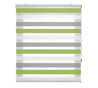 Estoralis Loras | Estor Enrollable Noche y Dia Diseño Moderno | Doble Tejido | Color Gris/Verde | 125 x 180 cm (Ancho/Alto) Tamaño Tela 122 x 175 cm | Estores para Ventanas y Puertas