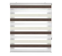 Estoralis Loras | Estor Enrollable Noche y Dia Diseño Moderno | Doble Tejido | Color Marron/Beige | 125 x 180 cm (Ancho/Alto) Tamaño Tela 122 x 175 cm | Estores para Ventanas y Puertas