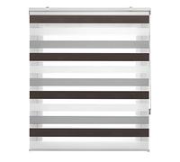 Estoralis Loras | Estor Enrollable Noche y Dia Diseño Moderno | Doble Tejido | Color Marron/Gris | 125 x 180 cm (Ancho/Alto) Tamaño Tela 122 x 175 cm | Estores para Ventanas y Puertas