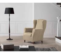 Estoralis Vega | Funda Sillon de Diseño Moderno | Tejido Elastico Marfil | para Sillon Orejero de 70 a 110 cm. | Protector de Sillon | Adaptable a Todo Tipo de Sillones