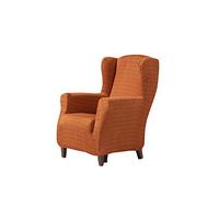 Estoralis Vega | Funda Sillon de Diseño Moderno | Tejido Elastico Naranja | para Sillon Orejero (de 70 a 110 cm.) | Maxima Adaptabilidad a Todo Tipo de sofás