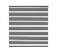 Estoralis Vera | Estor Enrollable Noche y Dia Diseño Moderno | Doble Tejido | Color Antracita | 125 x 180 cm (Ancho/Alto) Tamaño Tela 122 x 175 cm | Estores para Ventanas y Puertas