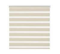 Estoralis Vera | Estor Enrollable Noche y Dia Diseño Moderno | Doble Tejido | Color Beige | 125 x 180 cm (Ancho/Alto) Tamaño Tela 122 x 175 cm | Estores para Ventanas y Puertas