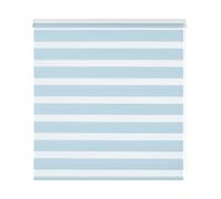 Estoralis Vera | Estor Enrollable Noche y Dia Diseño Moderno | Doble Tejido | Color Celeste | 105 x 180 cm (Ancho/Alto) Tamaño Tela 102 x 175 cm | Estores para Ventanas y Puertas