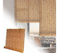 Estores De Bambú Impermeable Transpirables, Persianas De Caña con Filtro De Luz Y Elevador, Cortinas Romanas De Bambú Privacidad Protección Solar, para Exteriores E Interiores(110x160CM(WxH))
