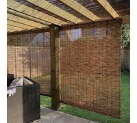 Estores Enrollables de Bambú para Ventanas, Persianas Opacas Enrollables de Caña, Parasol de Privacidad para Interiores, Patio Exterior, Porche y Puertas, Cacao(W 140 x H 180 cm)