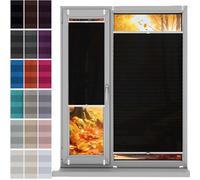 Estores Enrollables Estor Plisado Opaca 72 x 135 cm, sin Taladrar Bloquea La Entrada de La Luz, Estor Enrollabre Translúcido, Estor Opaco sin Taladrar, para Ventanas, Puertas, Negro