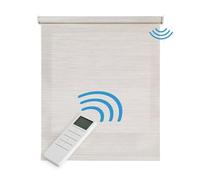 Estores Enrollables Motorizados Screen Premium con Acabados en Aluminio Tejido Técnico con Motor y Mando Estores Eléctricos Automáticos con batería Translúcido STORESDECO Gris-Beige 140x250 cm