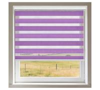 Estores Enrollables Noche y Día 100 x 195 cm Galería Metálica Panel Noche y Día Proteccion Solar para Ventanas Salon Dormitorio Cocina, Morado