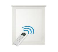 Estores enrollables screen estor motorizado automático con mando tejido técnico aislante térmico blanco 100 x 250cm