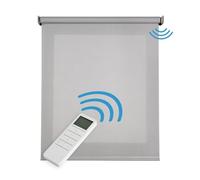 Estores Enrollables Screen Motorizados Pro 5% Traslúcido Premium Aislante Térmico Motor Batería y Mando Tubo 38 mm Alta Gama para Ventanas y Puertas STORESDECO Gris 120x180 cm