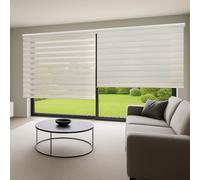 Estores Noche y Día de Calidad con Doble Tejido Elegantes para Ventanas de Interior y Puertas. Elige la privacidad y el Paso de la luz STORESDECO Lino 120 x 180 cm (Ancho x Largo)