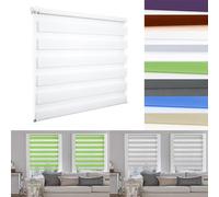 Estores Noche y Dia de Doble Capa 40 x 90 cm Protección Solar y Privacidad Tela Oscurecedora Ventana Personalizable Varios Tamaños para Dormitorio, Blanco