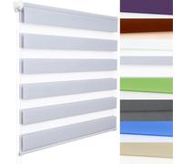 Estores Noche y Dia de Doble Capa 65 x 120 cm Protección de la Intimidad Cortinas Venecianas Incluye Clips de Sujeción Klemmfix para Salón, Cocina, Gris Claro