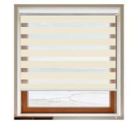 Estores Noche y Día Premium 100 x 195 cm con Cadena Persianas Enrollables Interior para Ventana Translúcido y Oscurecido para Ventanas Sala para Niños Sala Comedor, Blanquecino