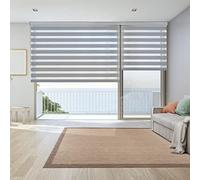 Estores Noche y Día Premium con Galería Cuadrada y cadeneta en Aluminio Máxima Calidad, Estores enrollables con Doble Tejido, Estor Noche y Dia | Plata 160cm x 250cm