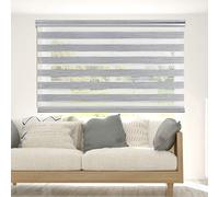 Estores Noche y Día Premium con galería y cadeneta en Aluminio de Máxima Calidad para Ventanas y Puertas, Estores enrollables de Alta Gama Color Textura Gris 60x250 cm (Ancho x Alto) STORESDECO