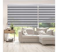 Estores Noche y Día Premium con Galería y cadeneta en Aluminio Máxima Calidad, Estores enrollables con Doble Tejido, Estor Noche y Dia | Color Plata 100 cm x 250 cm STORESDECO