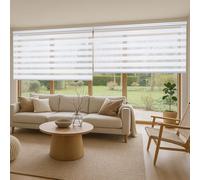 Estores Noche y Día Premium con Galería y cadeneta en Aluminio Máxima Calidad, Estores enrollables con Doble Tejido, Estor Noche y Dia | Color Blanco 80 cm x 250 cm STORESDECO