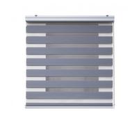 Estores noche y día premium, estor enrollable con acabados de aluminio premium plata, 80 x 250 cm