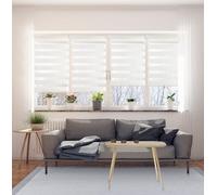 Estores Noche y Día Sin Taladrar con Doble Tejido para controlar luz y privacidad, Store Enrollable fácil instalación sin Herramientas para Ventanas Color Blanco 75x180 cm (Ancho x Alto) STORESDECO