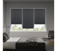 Estores Opacos Sin Taladrar Blackout privacidad Total, Estor Enrollable Fácil instalación Sin Herramientas para Ventanas Cortina Opaca Color Gris Oscuro 75x180 cm (Ancho x Alto) STORESDECO